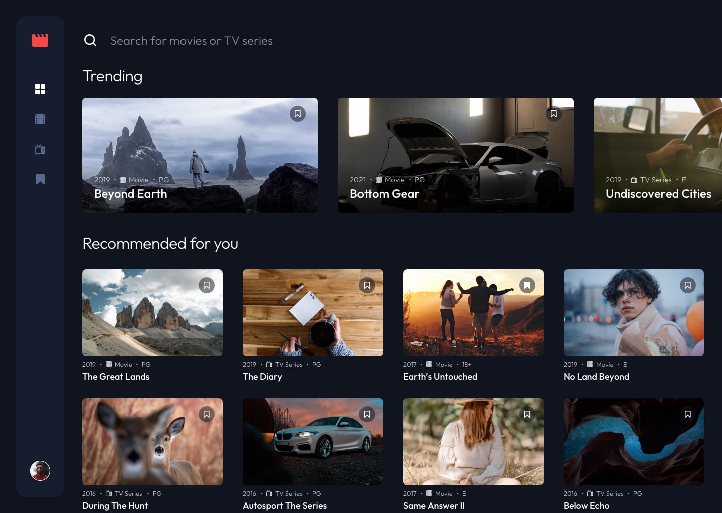 Entertainment Web App preview